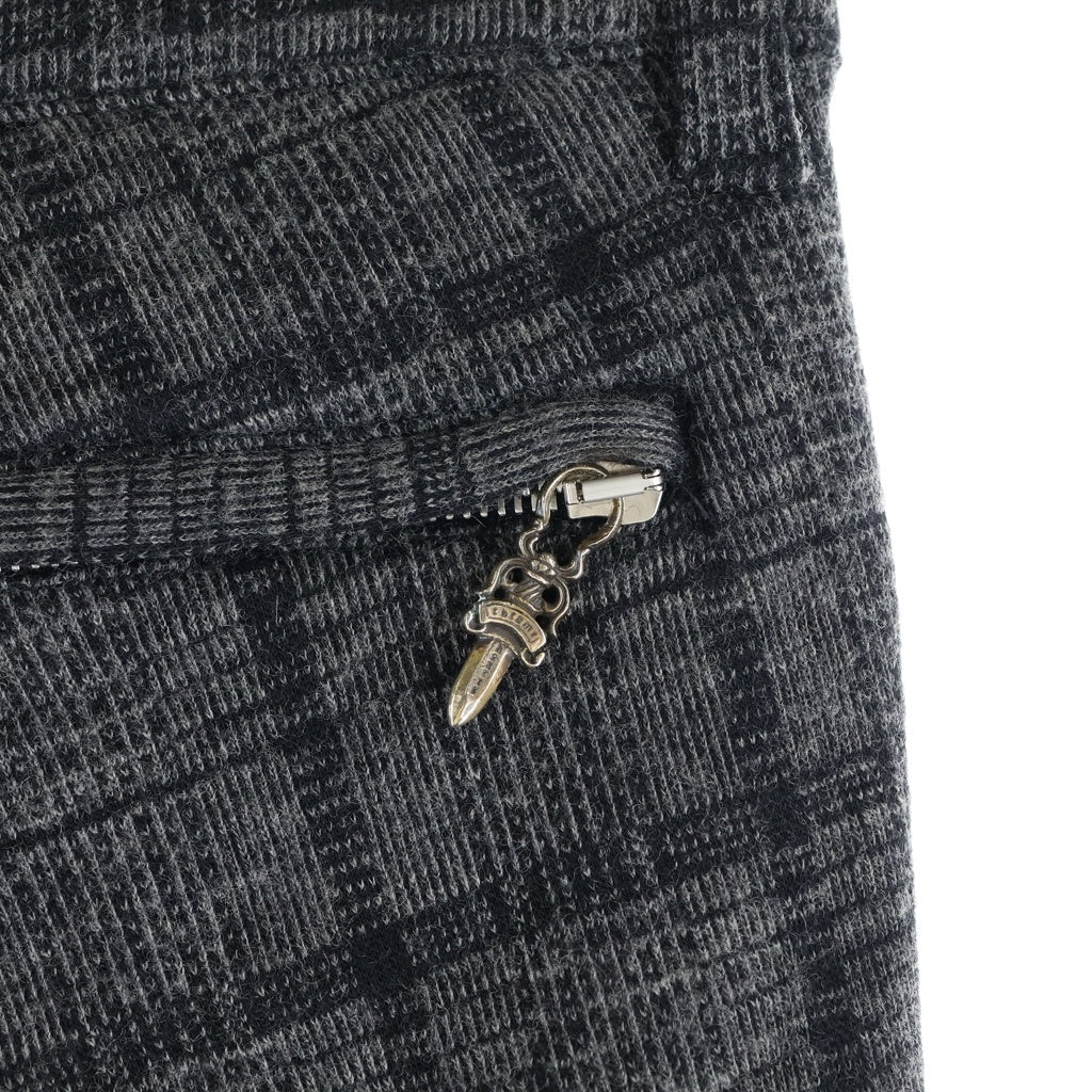 CHROME HEARTS(クロムハーツ) ウールチェック柄 クロスボールボタンロングパンツ