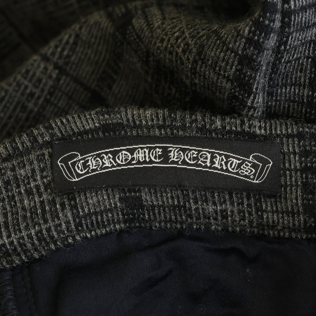 CHROME HEARTS(クロムハーツ) ウールチェック柄 クロスボールボタンロングパンツ