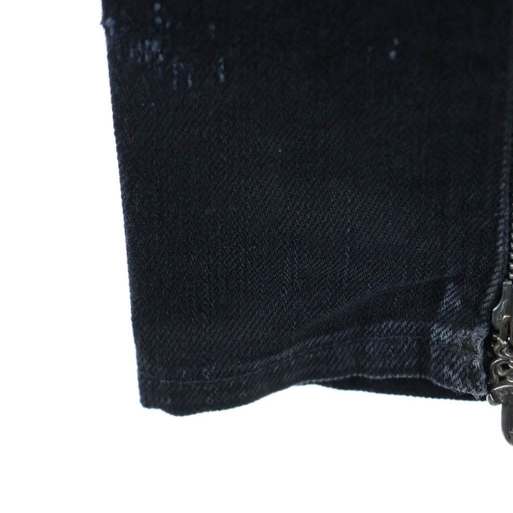 CHROME HEARTS(クロムハーツ) OLD FLEURKNEE DNM PANTS オールド フレアニー 裾ダガージップ デニムパンツ ブラック