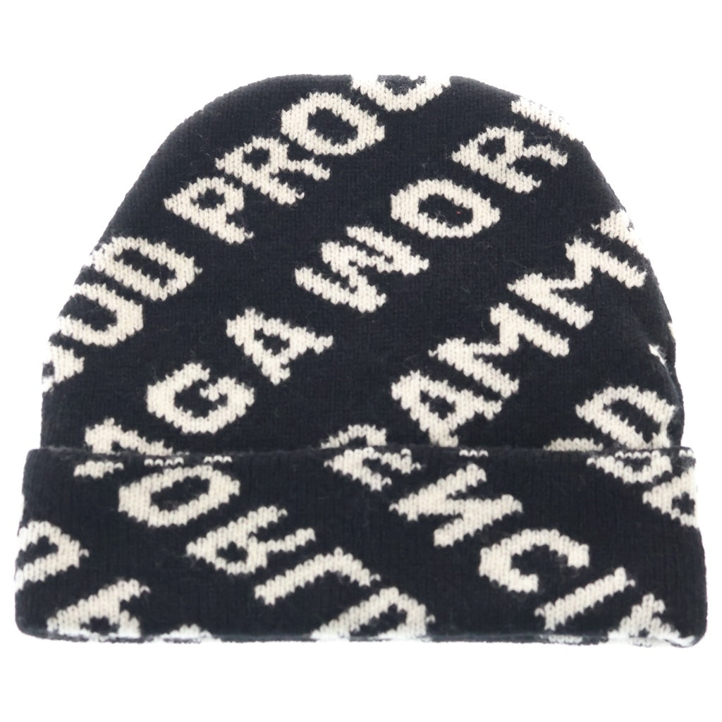 BALENCIAGA(バレンシアガ) WORLD FOOD PROGRAMME BEANIE ワールドフードプログラムビーニー ニット キャップ 帽子 ブラック 612961