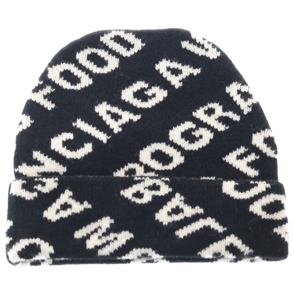 BALENCIAGA(バレンシアガ) WORLD FOOD PROGRAMME BEANIE ワールドフードプログラムビーニー ニット キャップ 帽子 ブラック 612961