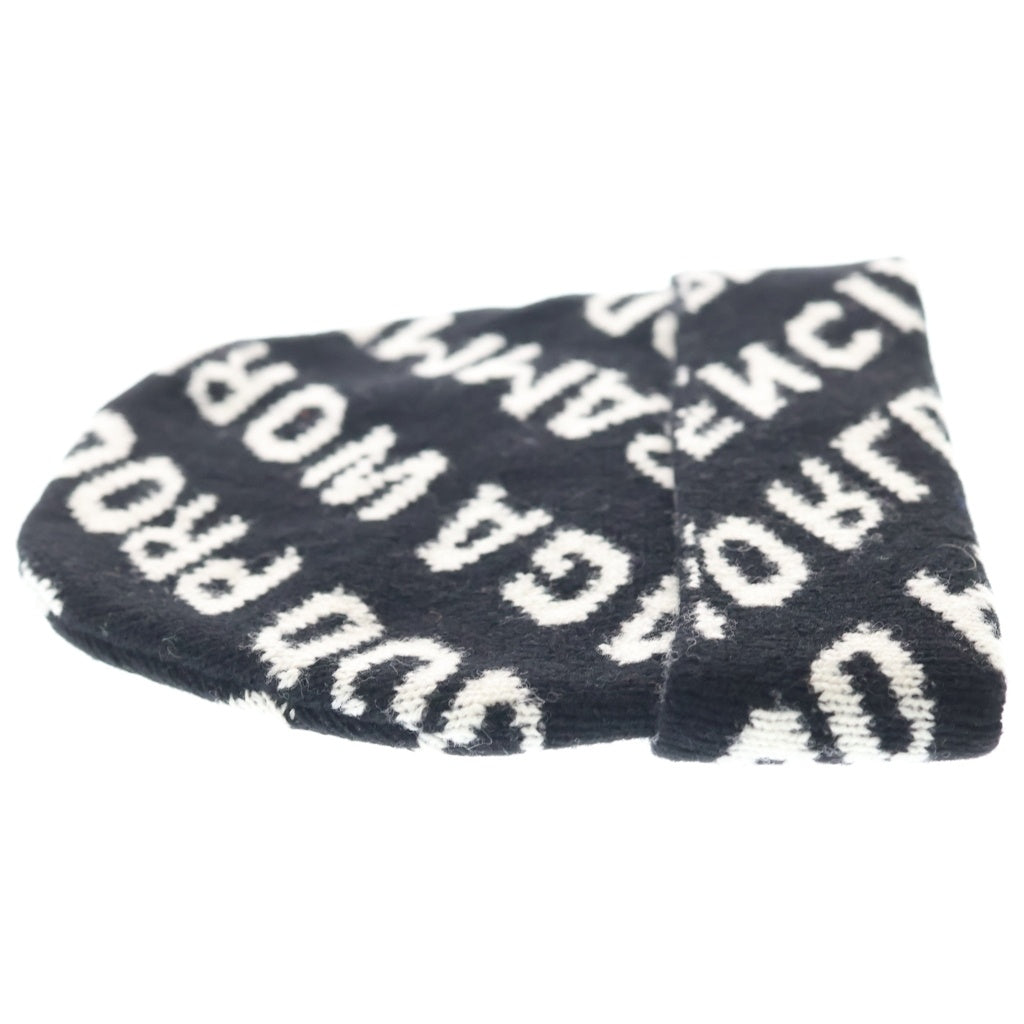 BALENCIAGA(バレンシアガ) WORLD FOOD PROGRAMME BEANIE ワールドフードプログラムビーニー ニット キャップ 帽子 ブラック 612961