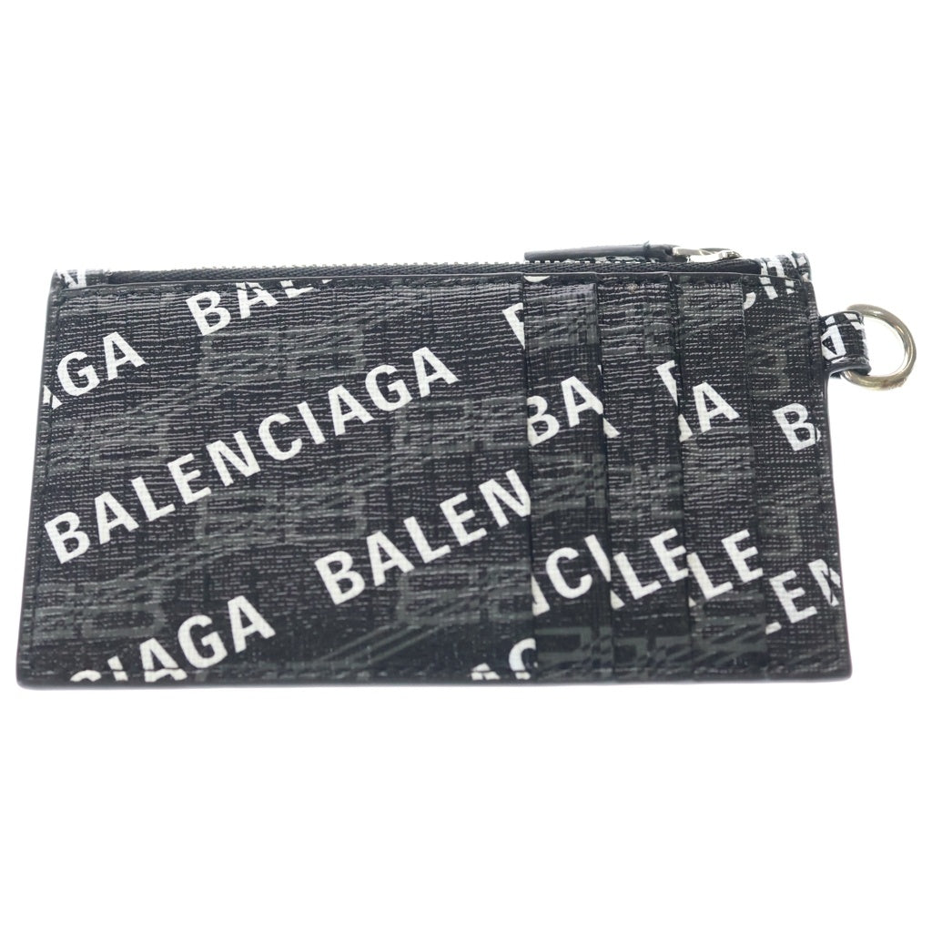BALENCIAGA(バレンシアガ) ストラップ付ロゴプリントカードケース ブラック 594548 レディース