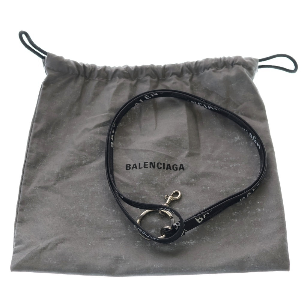 BALENCIAGA(バレンシアガ) ストラップ付ロゴプリントカードケース ブラック 594548 レディース