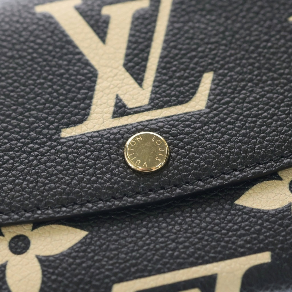 LOUIS VUITTON(ルイヴィトン) ポルトフォイユエミリー モノグラムアンプラント ノワール クレーム バイカラー フラップウォレット 長財布 ブラック M82340 レディース