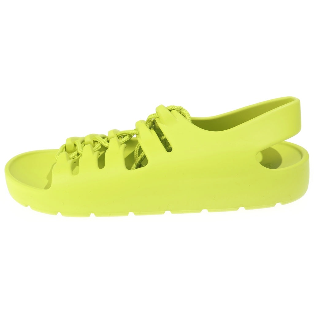 BOTTEGA VENETA(ボッテガヴェネタ) JELLY フラット オープントゥ レースアップ ラバーサンダル イエロー レディース