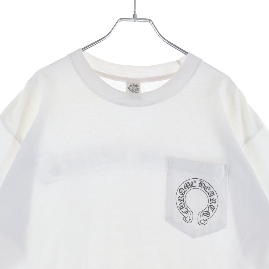 CHROME HEARTS(クロムハーツ) バックスクロールラベルプリント 袖CHクロス半袖Tシャツ ホワイト