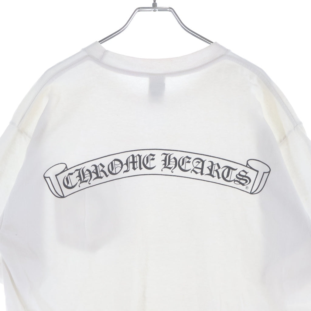 CHROME HEARTS(クロムハーツ) バックスクロールラベルプリント 袖CHクロス半袖Tシャツ ホワイト