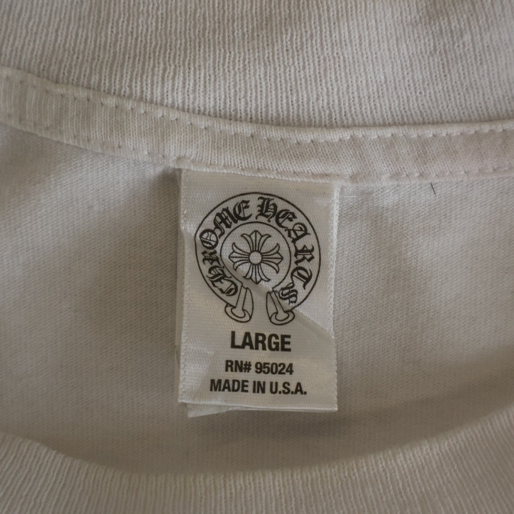 CHROME HEARTS(クロムハーツ) バックスクロールラベルプリント 袖CHクロス半袖Tシャツ ホワイト