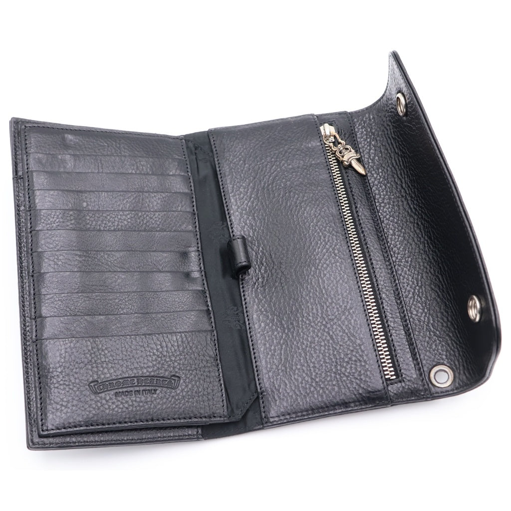 CHROME HEARTS(クロムハーツ) WAVE ウェーブ レザーウォレット 財布 ブラックBCA375