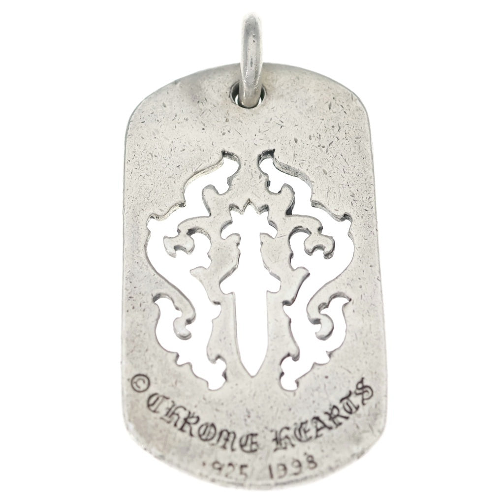 CHROME HEARTS(クロムハーツ) D TAG LRG DAGGER ヴァインダガーカットアウトドッグタグ ラージ ペンダントトップ シルバー BCA240