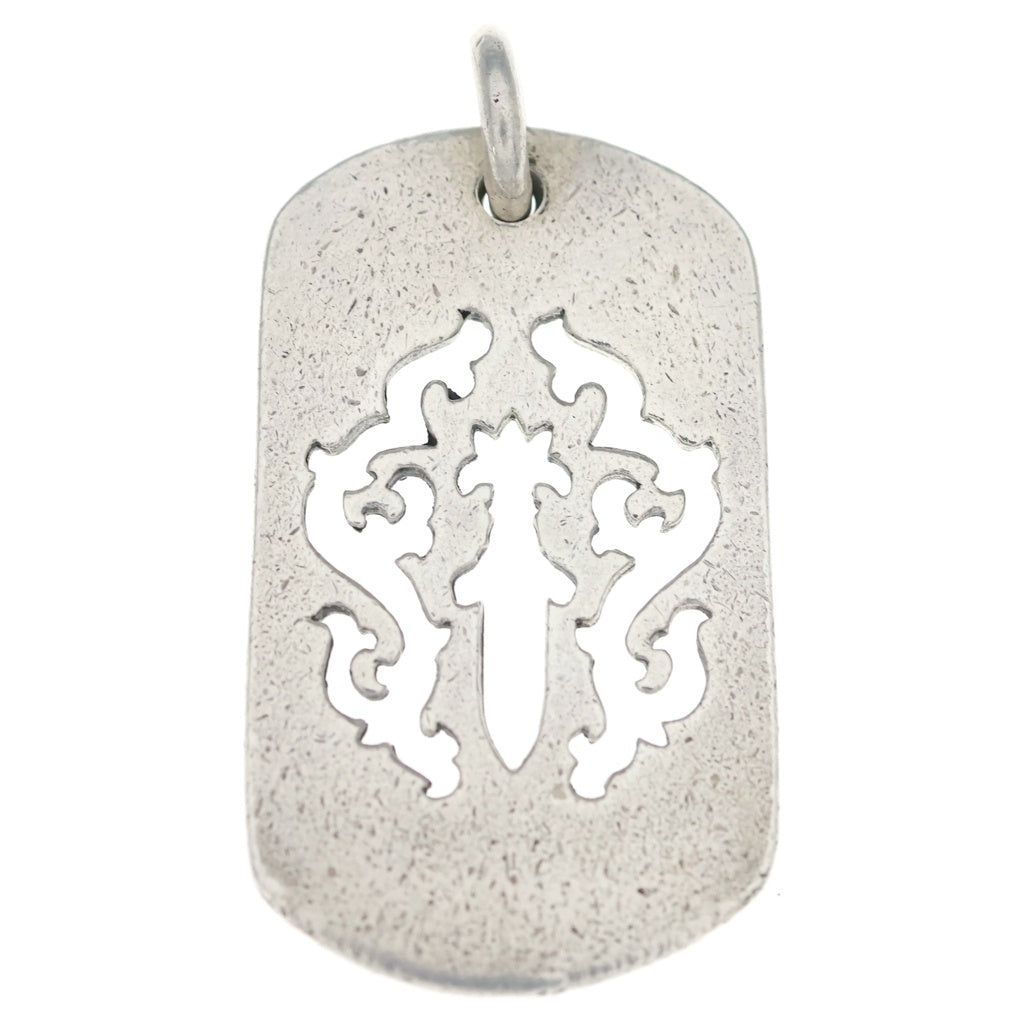 CHROME HEARTS(クロムハーツ) D TAG LRG DAGGER ヴァインダガーカットアウトドッグタグ ラージ ペンダントトップ シルバー BCA240