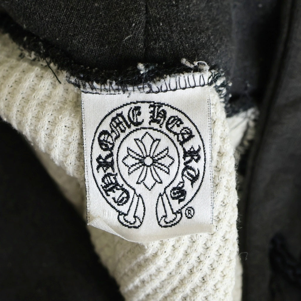 CHROME HEARTS(クロムハーツ) OLD Horseshoe Hoodie オールド ホースシュー 袖ロゴプリント プルオーバー パーカー ブラック