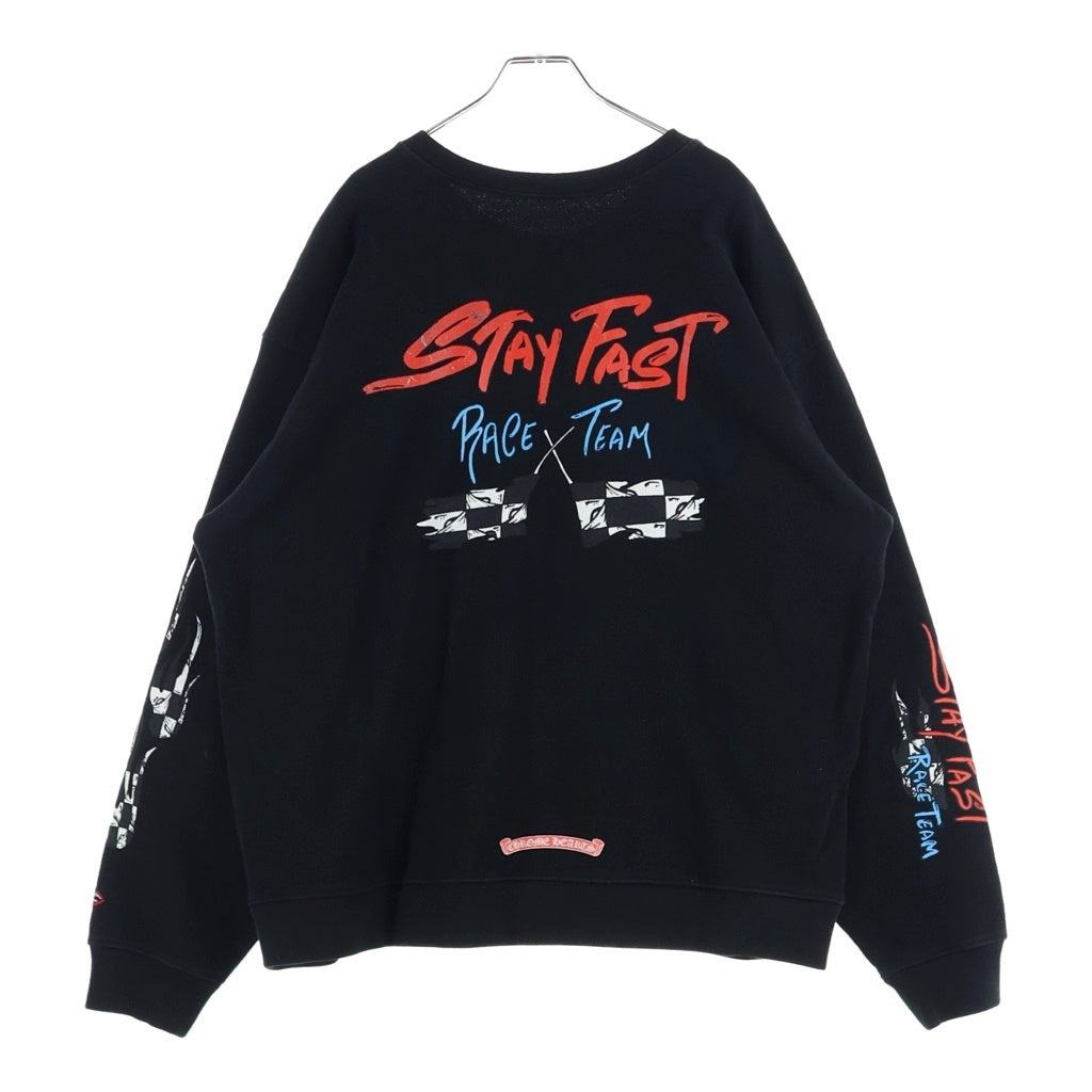 CHROME HEARTS(クロムハーツ) ×MATTY BOY STAYFAST RACE TEAM SWEAT グラフィックプリント クルーネックスウェットシャツ ブラック
