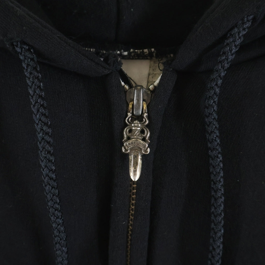 CHROME HEARTS(クロムハーツ) OLD SWTSHRT HD ZIP 袖フローラル バックホースシュープリントジップパーカー ブラック