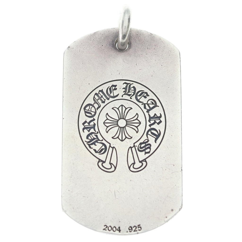 CHROME HEARTS(クロムハーツ) D TAG LRG NYC限定 FUCK YOU CHプラス ドッグタグ ラージ ペンダントトップ シルバー