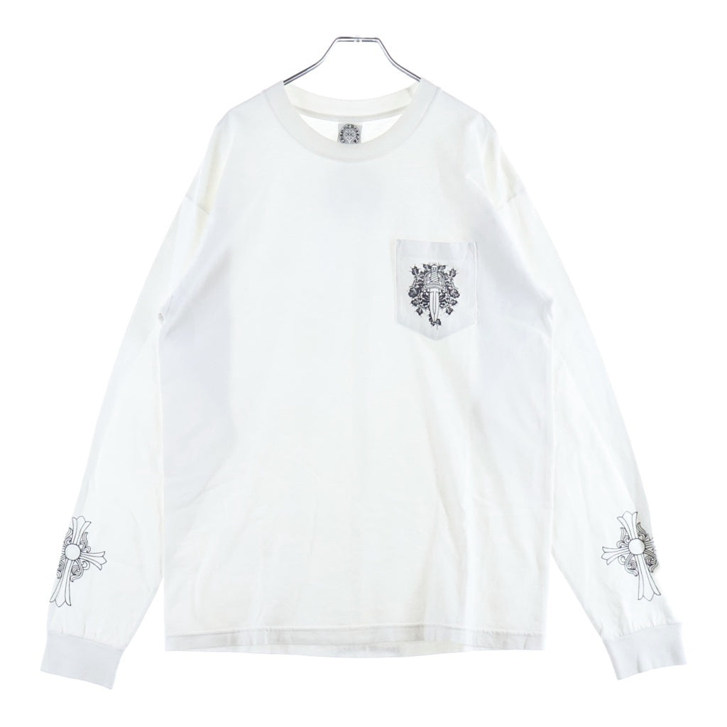 CHROME HEARTS(クロムハーツ) OLD L/S TEE オールド 袖CHクロス バックホースシュープリント 長袖Tシャツカットソー