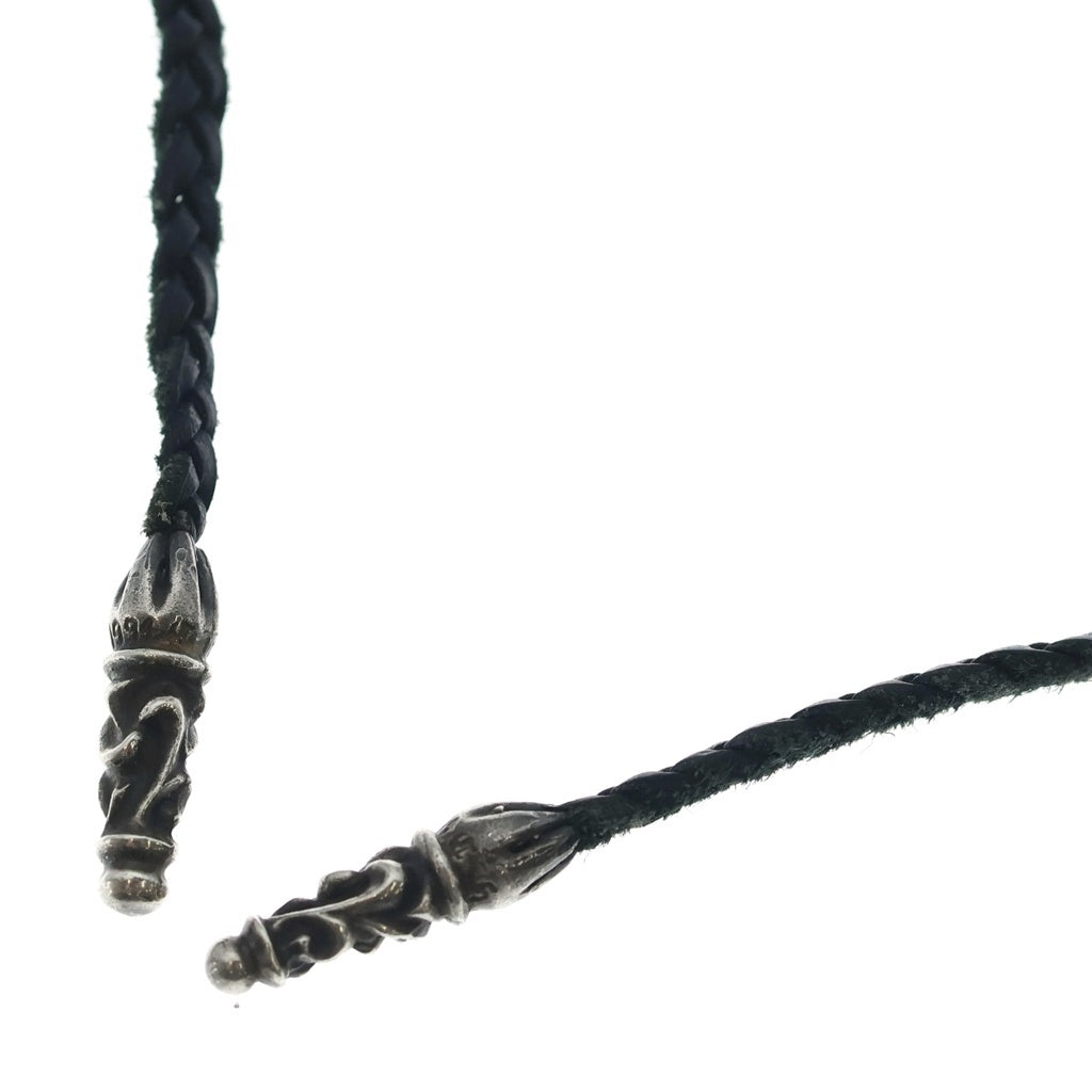 CHROME HEARTS(クロムハーツ) LEATHER BRAID スクロールレザーブレード シルバーネックレス