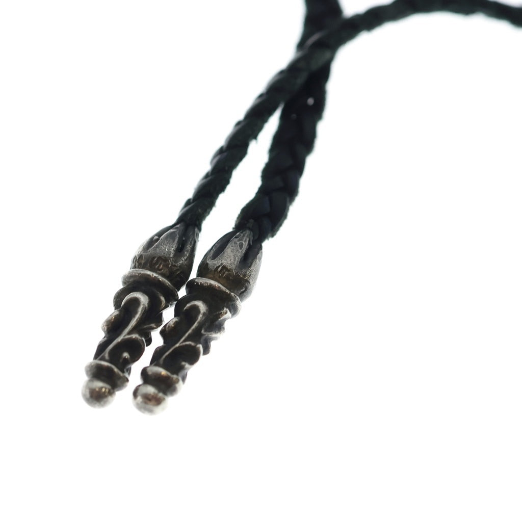 CHROME HEARTS(クロムハーツ) LEATHER BRAID スクロールレザーブレード シルバーネックレス
