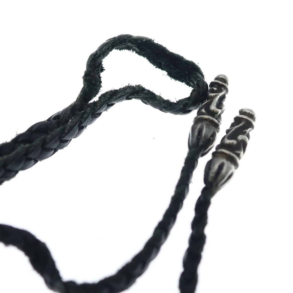CHROME HEARTS(クロムハーツ) LEATHER BRAID スクロールレザーブレード シルバーネックレス