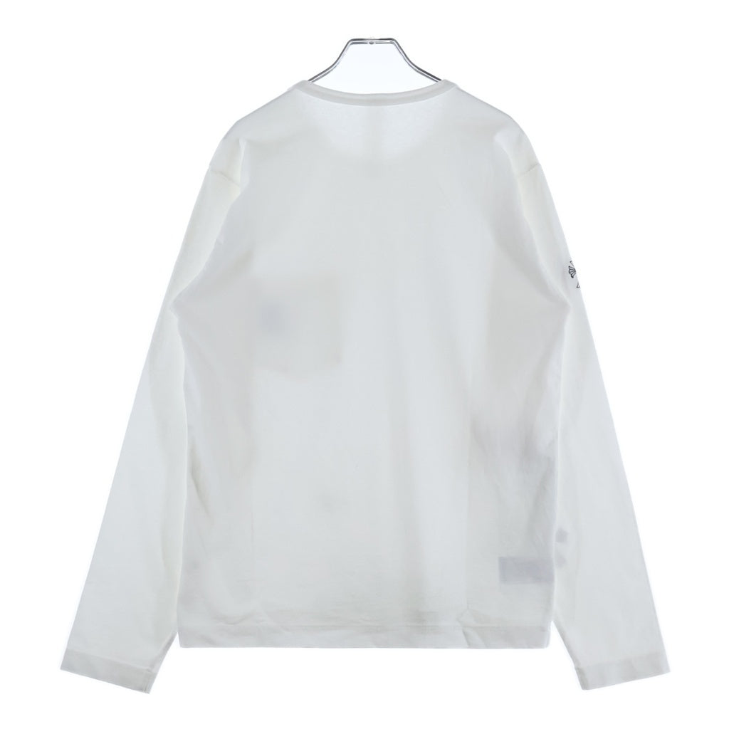 CHROME HEARTS(クロムハーツ) Y NOT L/S T-SHIRT ラッキーパッチ付き 袖クロス刺繍 長袖Tシャツカットソー ホワイト