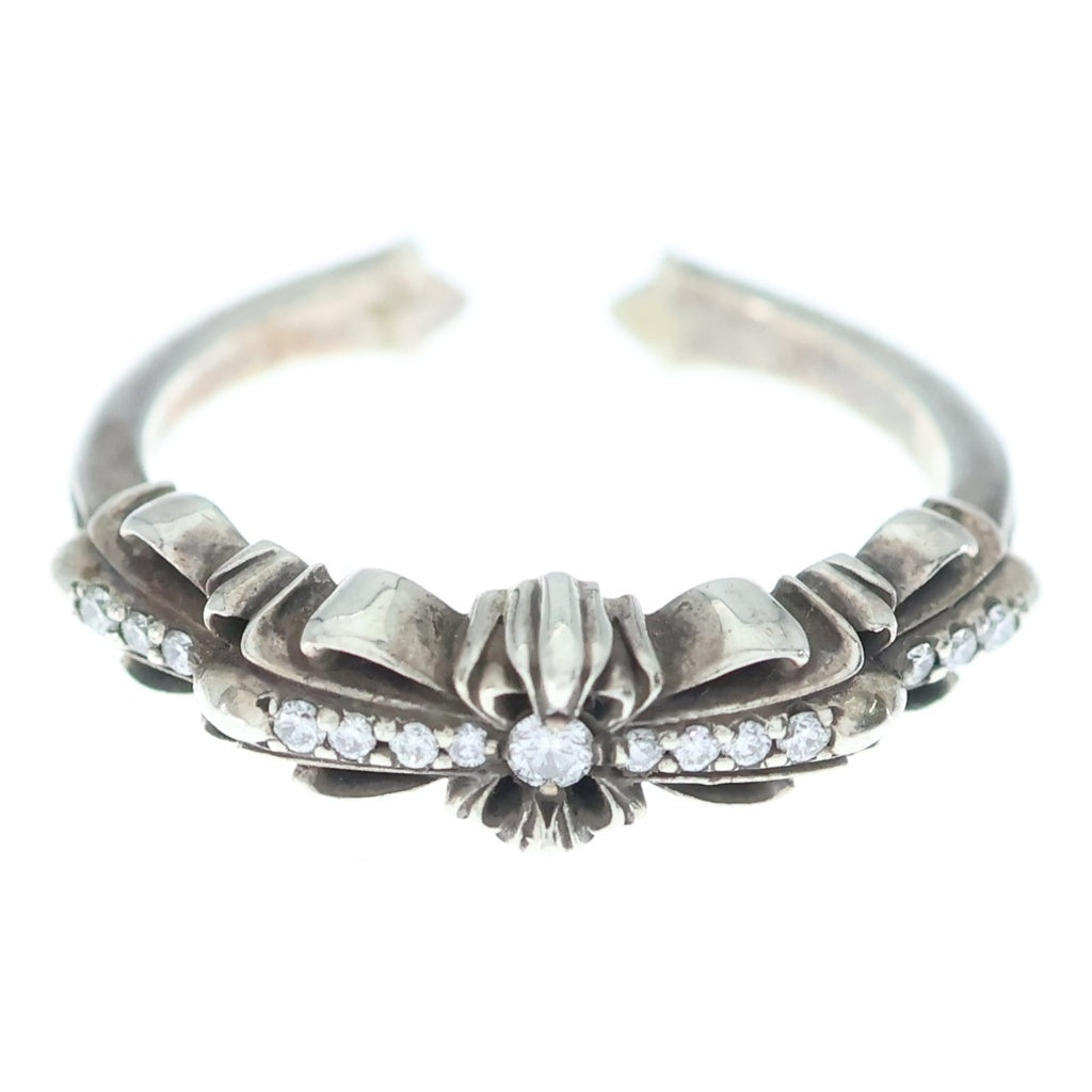 CHROME HEARTS(クロムハーツ) BABY CLSC P D ベイビークラシックダブルフローラルクロス PAVEダイヤ シルバーリング