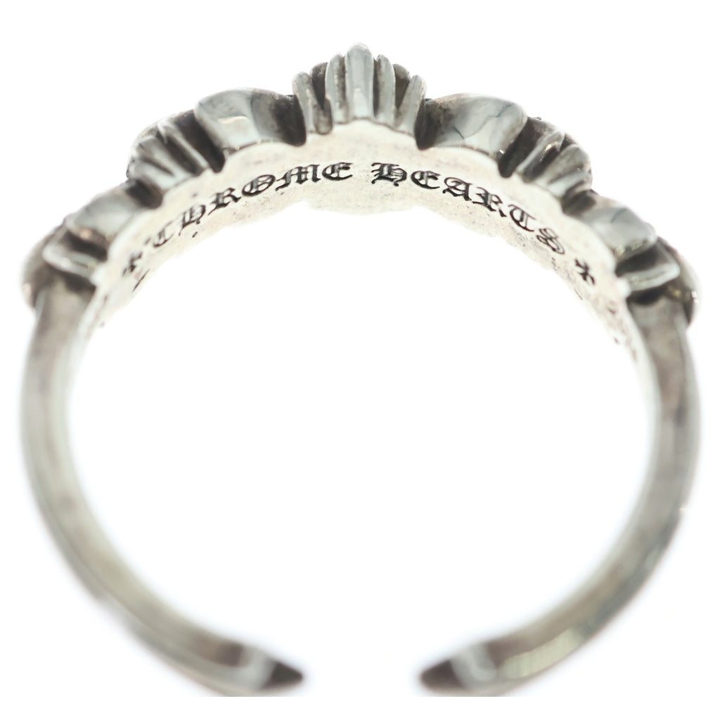 CHROME HEARTS(クロムハーツ) BABY CLSC P D ベイビークラシックダブルフローラルクロス PAVEダイヤ シルバーリング