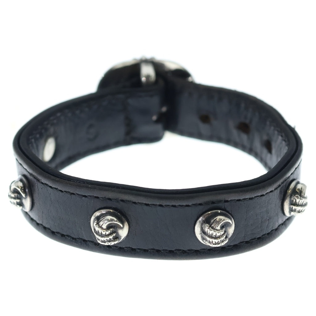 CHROME HEARTS(クロムハーツ) GUNSLINGER ガンスリンガー クロウボール レザーブレスレット ブラック/シルバー