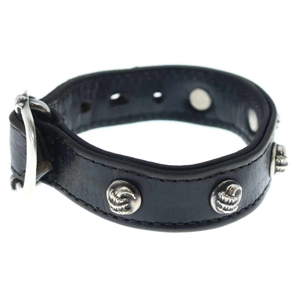 CHROME HEARTS(クロムハーツ) GUNSLINGER ガンスリンガー クロウボール レザーブレスレット ブラック/シルバー