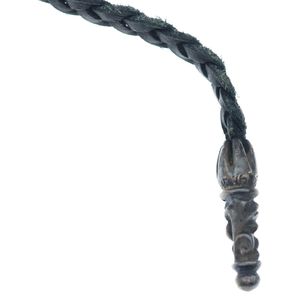 CHROME HEARTS(クロムハーツ) LEATHER BRAID スクロールレザーブレード シルバーネックレス