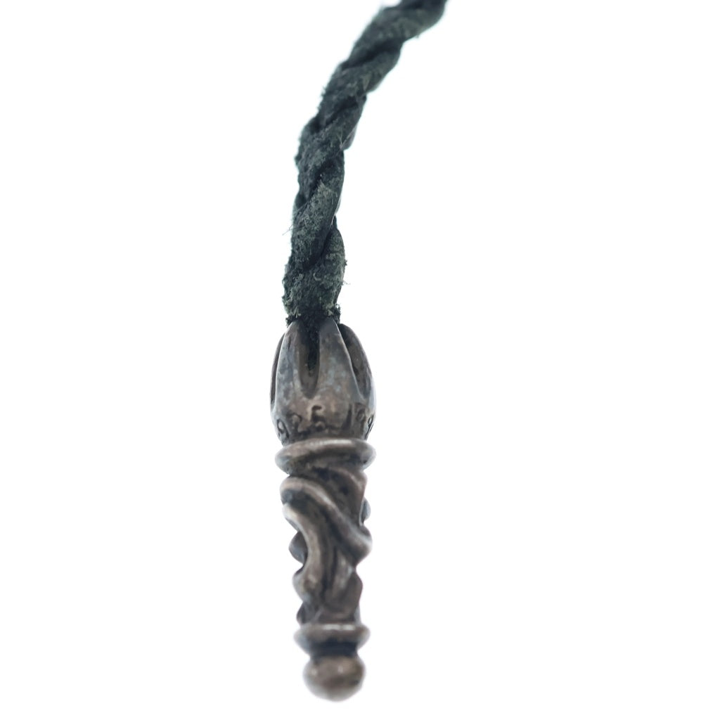 CHROME HEARTS(クロムハーツ) LEATHER BRAID スクロールレザーブレード シルバーネックレス