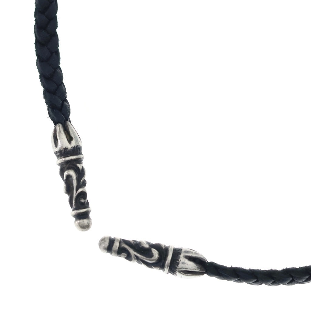CHROME HEARTS(クロムハーツ) LEATHER BRAID スクロールレザーブレード シルバーネックレス
