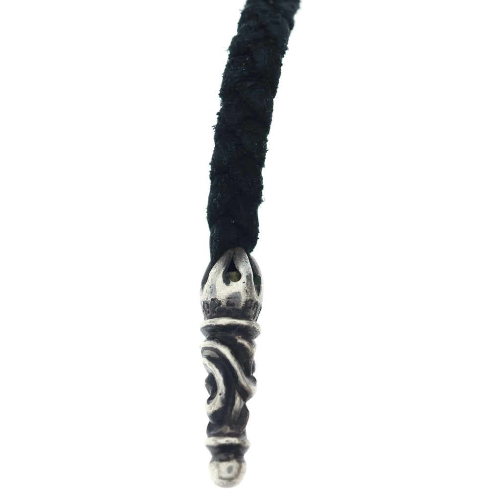 CHROME HEARTS(クロムハーツ) LEATHER BRAID スクロールレザーブレード シルバーネックレス