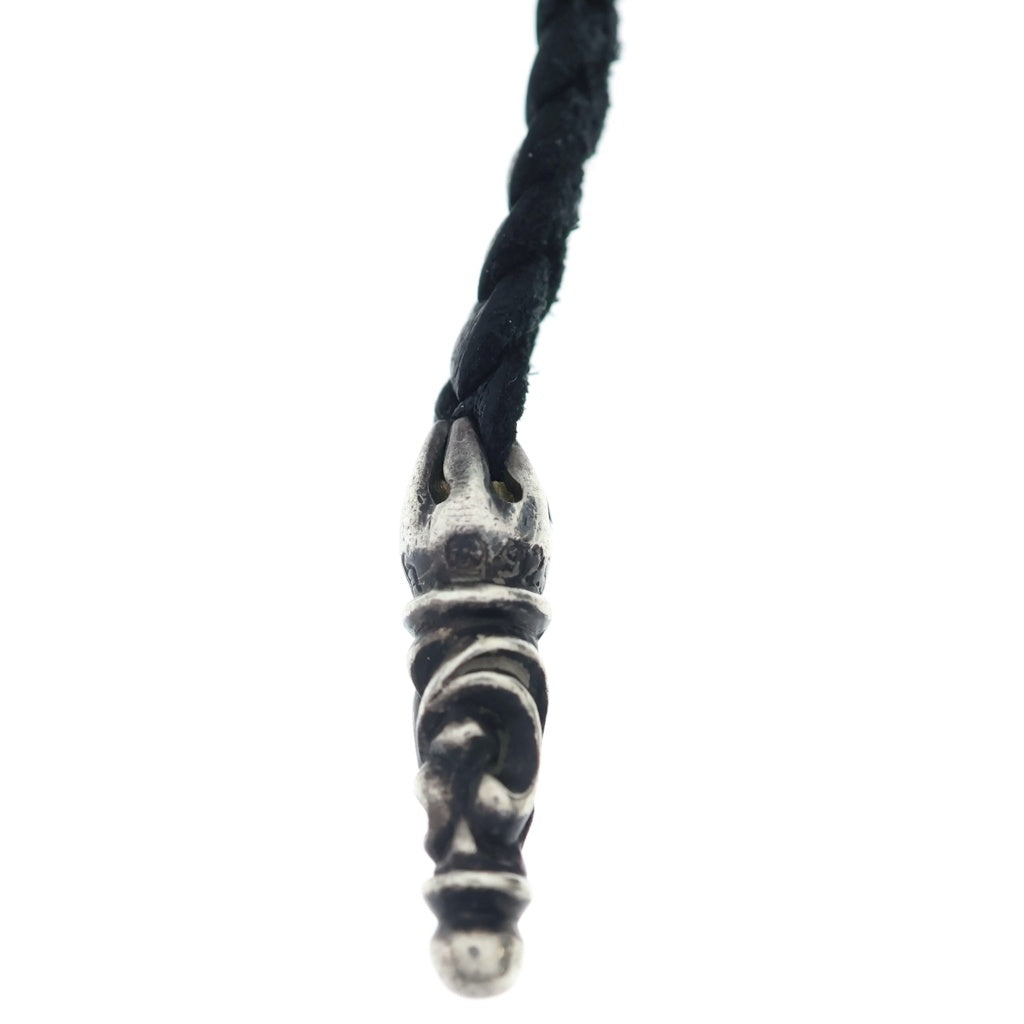 CHROME HEARTS(クロムハーツ) LEATHER BRAID スクロールレザーブレード シルバーネックレス