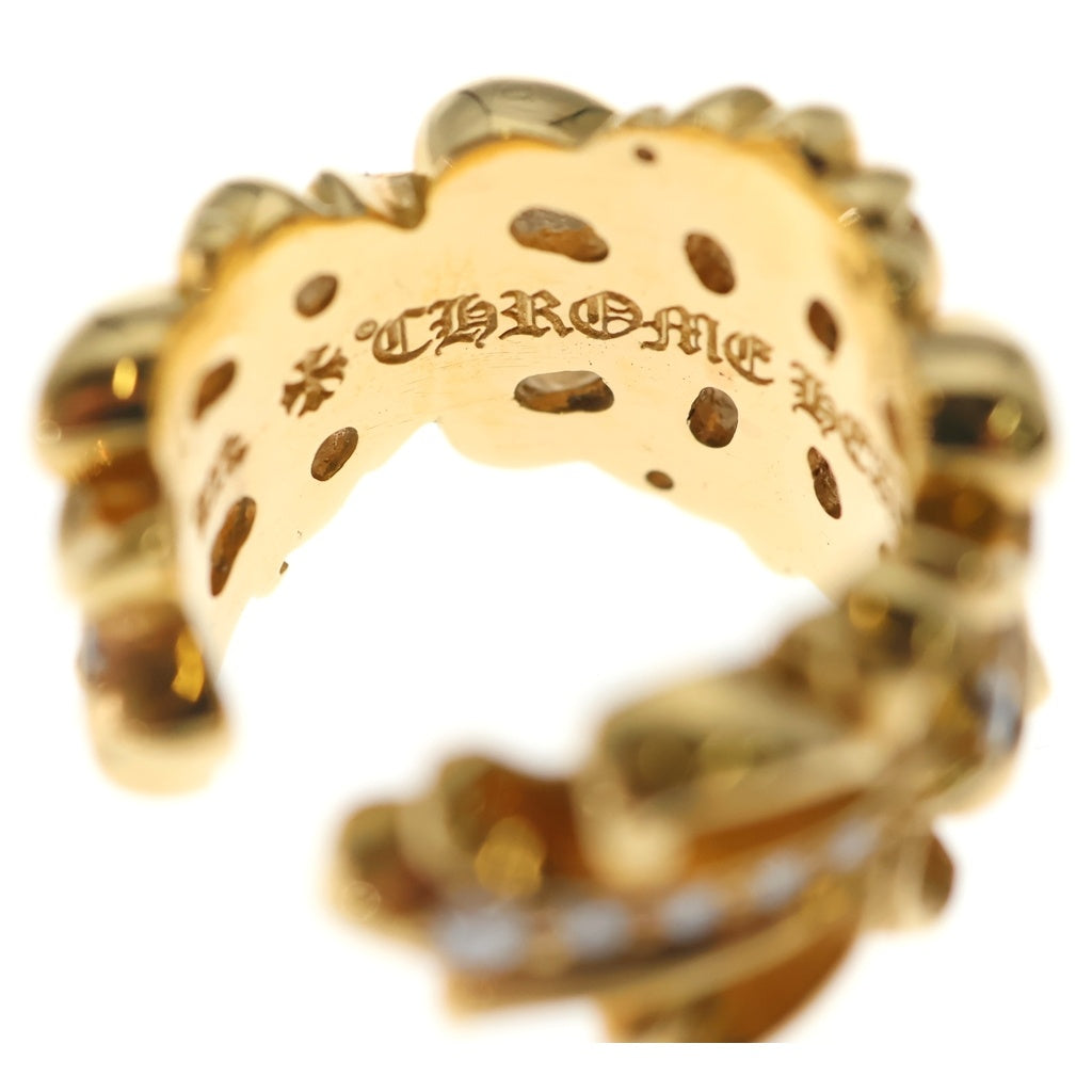 CHROME HEARTS(クロムハーツ) 22K DBL FLRL CRS ダブルフローラルクロス PAVEダイヤゴールドリング