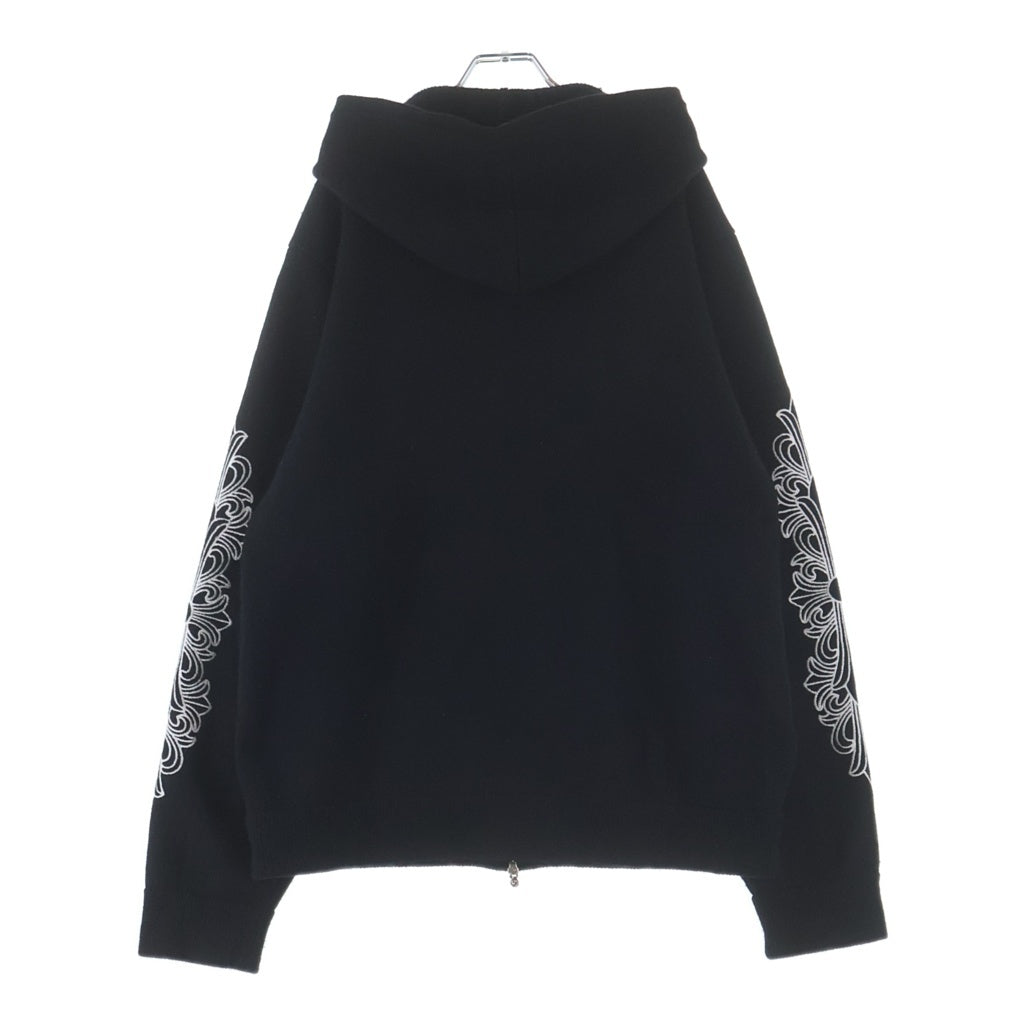 CHROME HEARTS(クロムハーツ) U LIFE SENTENCE 袖フローラル刺繍カシミアジップアップパーカー