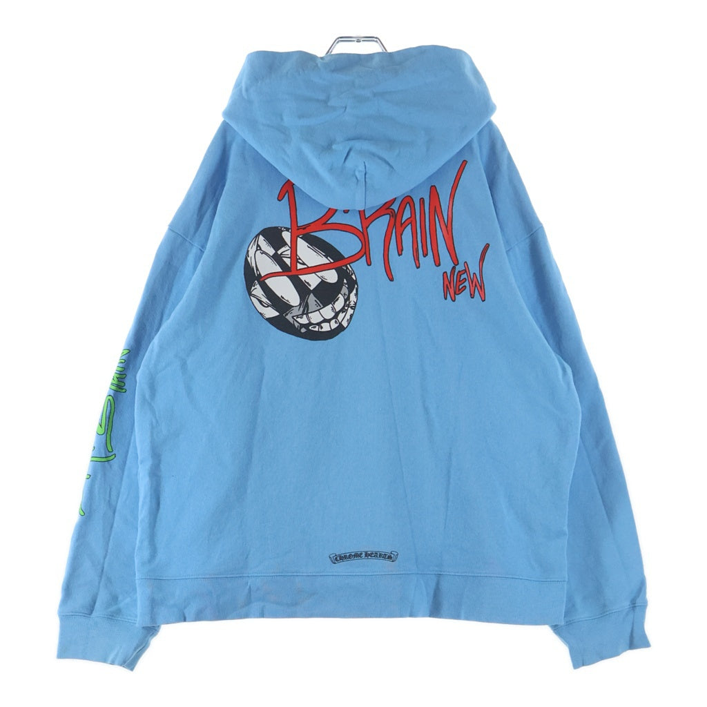 CHROME HEARTS(クロムハーツ) 24SS ×MATTY BOY BRAIN NEW PULLOVER HOODIE マッティボーイ ブレインニュー プリントフーディー プルオーバーパーカー ブルー