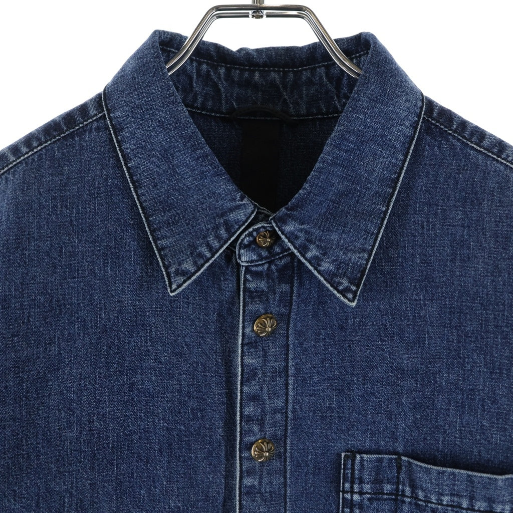 CHROME HEARTS(クロムハーツ) LAST BITE クロスボールボタンデニム長袖シャツ インディゴ