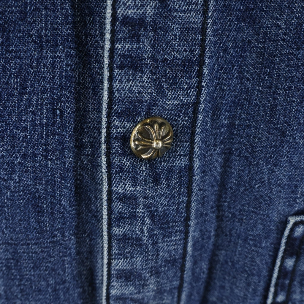CHROME HEARTS(クロムハーツ) LAST BITE クロスボールボタンデニム長袖シャツ インディゴ