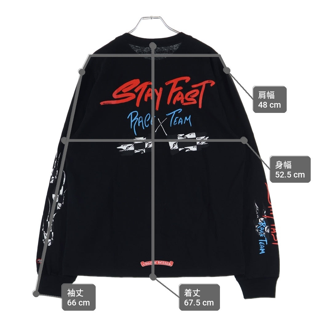 CHROME HEARTS(クロムハーツ) MATTY BOY PPO STAY FAST RACE TEAM L/S TEE マッティボーイ 長袖Tシャツ カットソー ブラック