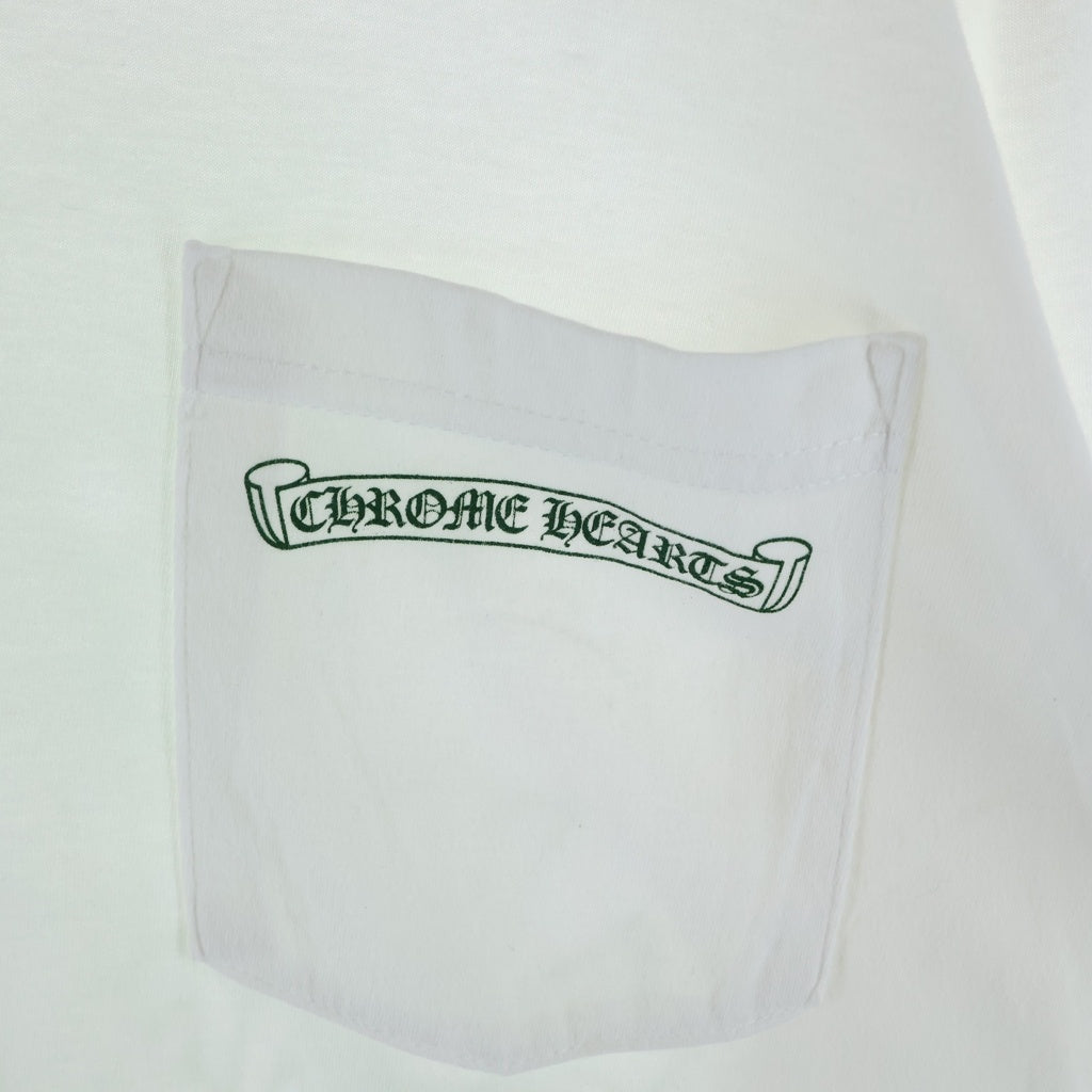 CHROME HEARTS(クロムハーツ) Back Cemetery Arm Logo バックセメタリークロス アームロゴ 長袖Tシャツ カットソー ホワイト/グリーン