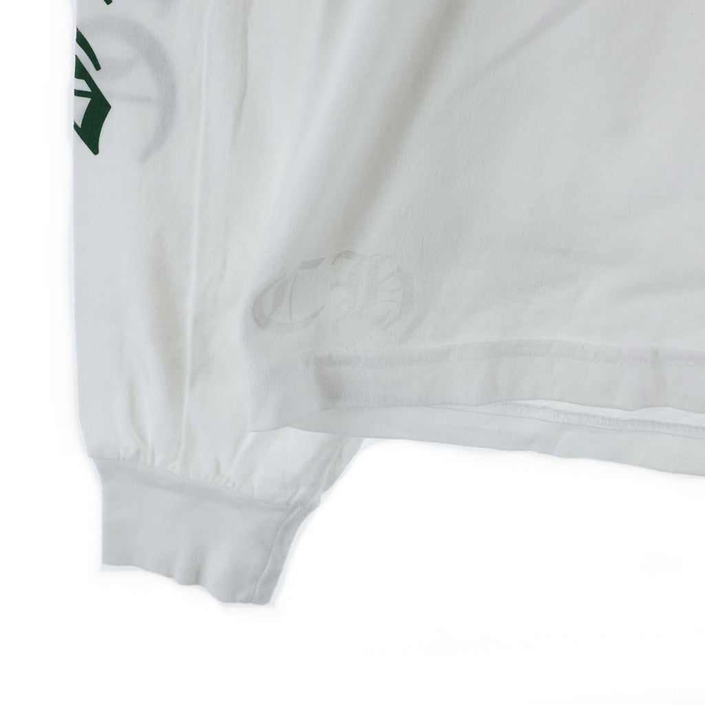 CHROME HEARTS(クロムハーツ) Back Cemetery Arm Logo バックセメタリークロス アームロゴ 長袖Tシャツ カットソー ホワイト/グリーン