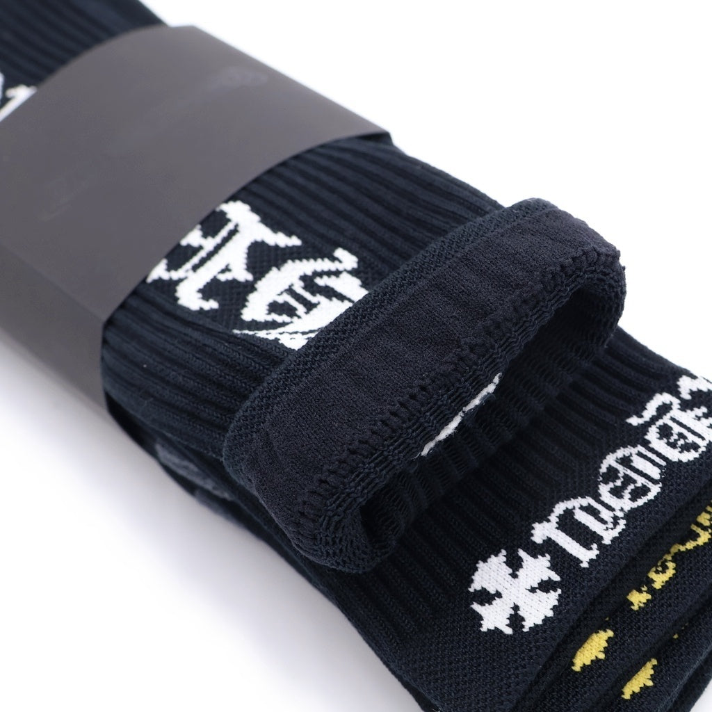 CHROME HEARTS(クロムハーツ) ダガー刺繍 ロゴ ソックス 3PK 3足セット ブラック