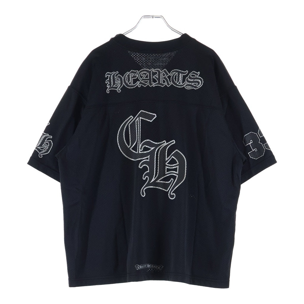 CHROME HEARTS(クロムハーツ) MESH WARM UP JERSEY メッシュ バーシティー ジャージー CHプリントメッシュ 半袖Tシャツカットソー ブラック