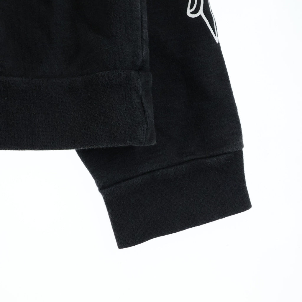 CHROME HEARTS(クロムハーツ) SWTSHRT PLVR 袖フローラル バックホースシュープリント スウェット プルオーバーパーカー ブラック