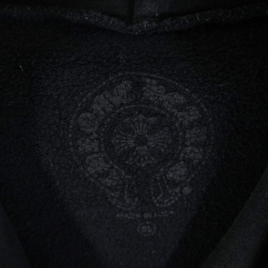 CHROME HEARTS(クロムハーツ) SWTSHRT PLVR 袖フローラル バックホースシュープリント スウェット プルオーバーパーカー ブラック