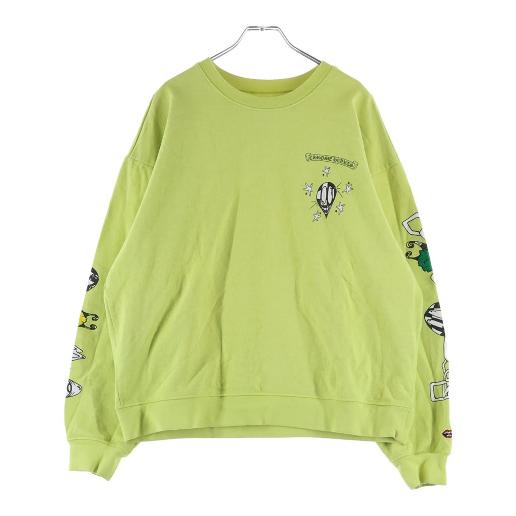 CHROME HEARTS(クロムハーツ) 22AW MATTY BOY PPO HRDWR GRN マッティボーイ プリント クルーネックスウェットシャツ イエロー