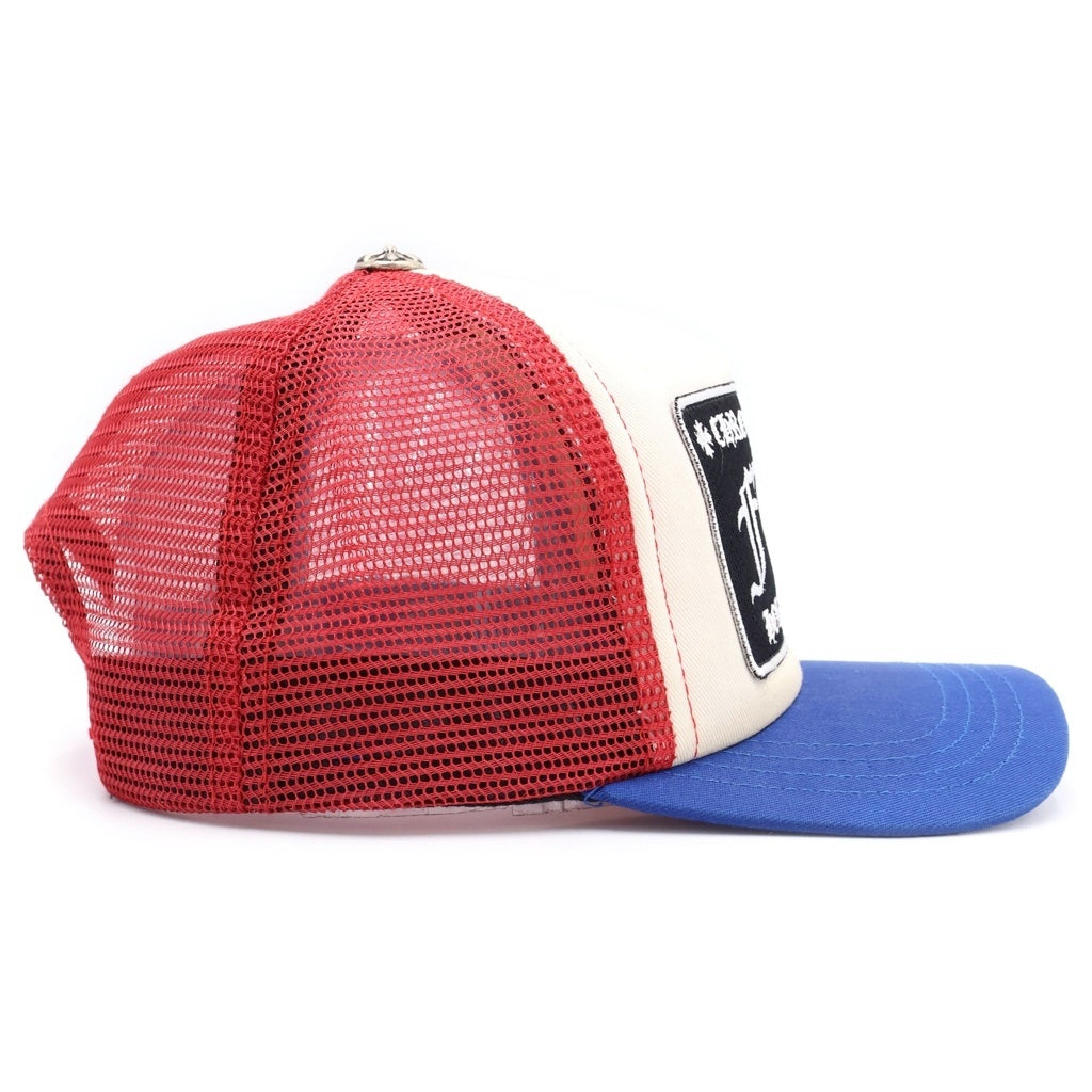 CHROME HEARTS(クロムハーツ) TRUCKER CAP トリコロールカラー トラッカーキャップ FUCKパッチクロスボール付メッシュキャップ