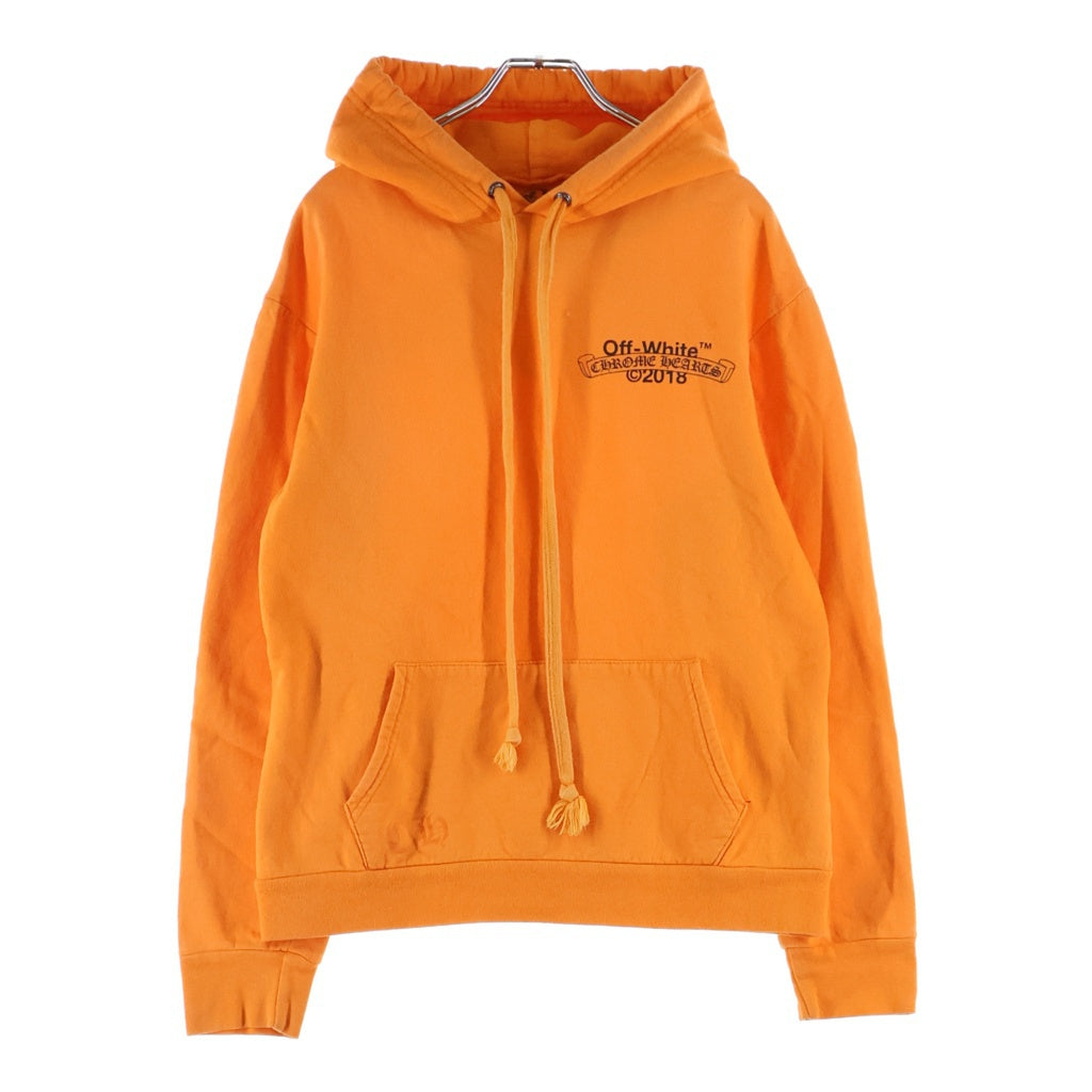 CHROME HEARTS(クロムハーツ) ×OFF WHITE HD PLVR V OFF WHITE オフホワイト ロゴプリント プルオーバーパーカー オレンジ