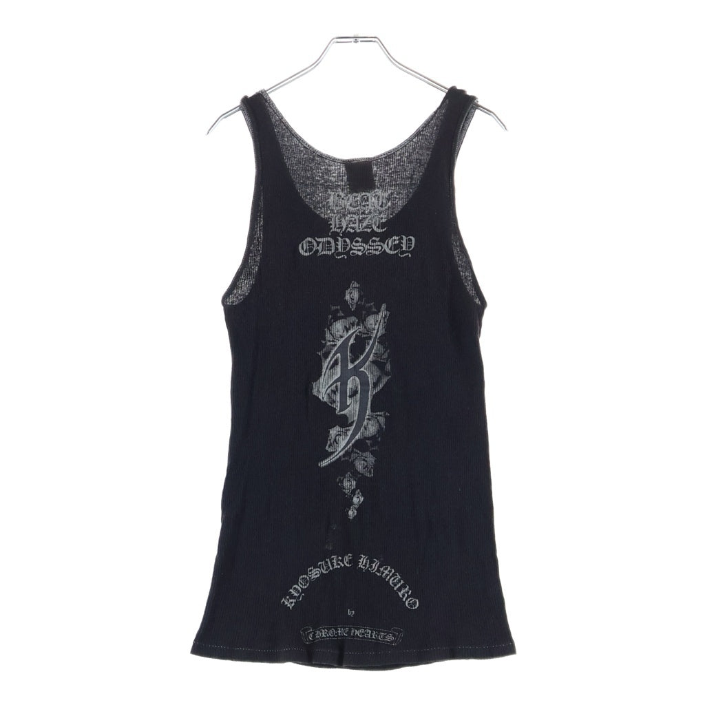 CHROME HEARTS(クロムハーツ) ×KYOSUKE HIMURO OLD Beat Haze Odyssey ×氷室京介 オールド 胸クロスプリント タンクトップ ブラック